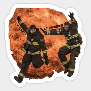 LT. CASEY & LT. SEVERIDE - JESSE SPENCER - TAYLOR KINNEY - CHICAGO FIRE Sticker